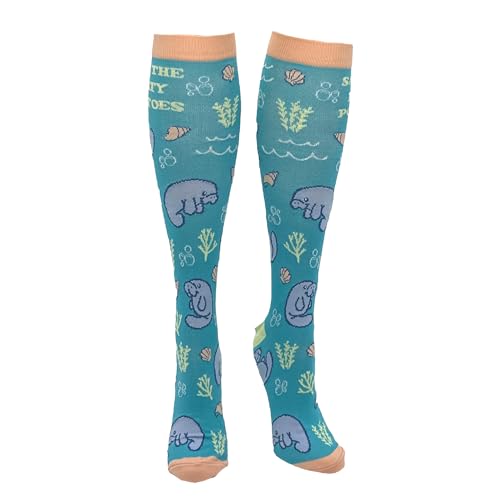 Cute and Funny Compression Socks for Women and Men with Funny Sayings - color: Save the Floaty Potatoes