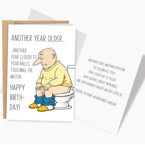 Funny Birthday Card for Men, Rude Aging Birthday Card for Husband Boyfriend Brother Dad Friend Uncle, Snarky 40th 50th 60th 70th Bday Cards Gift - color: Another Year Old