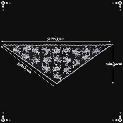 Lystaii Triangle Lace Mantilla Veil Catholic Chapel Head Covering Scarf - color: White