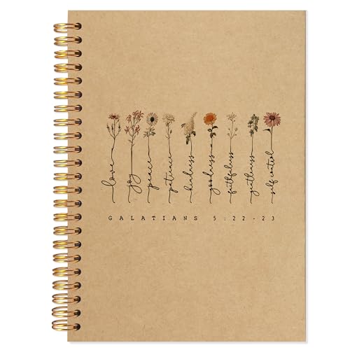 Christian Journal Notebook, Bible Notebooks for Note Taking for Women, Christian Bible Gifts for Women, Scripture Journals, Galatians 5:22-23 Religious Journals, Kraft Paper 5.5x8.3 Inch - color: 5:22-23 kraft