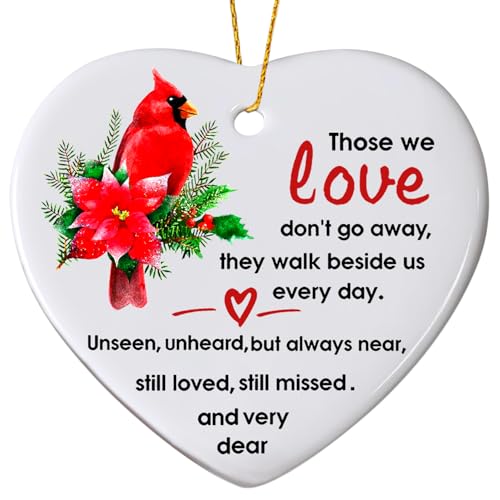 Red Cardinal Christmas Ornaments, Memorial Ornaments for Loss of Loved One, in Loving Memory Gifts Loss of Mother, Father, Mom, Dad, Brother, Husband- Remembrance Sympathy Ornament - color: Red Cardinal