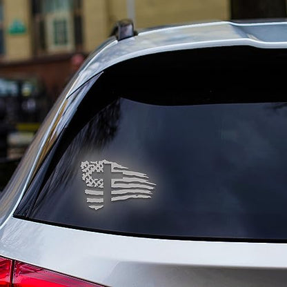 GRITKULTURE American Flag with Cross Vinyl Decal Sticker for US Christian Cars, Trucks, Laptops, Jesus, Window Decal Sticker Police Thin Blue Line (Reflective) - color: Reflective