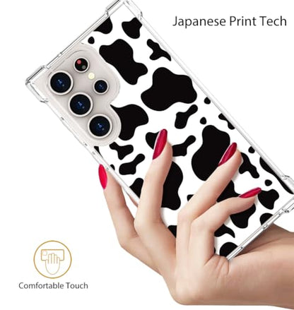 for Samsung Galaxy S24 Ultra Case - Black Cow Print - color: Black Cow Print, size: Galaxy S24 Ultra