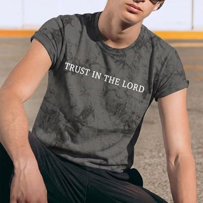Mens Christian Graphic TShirt Jesus Faith Bible Verse Inspirational Tee - color: Tie-dye - Gray, size: Medium