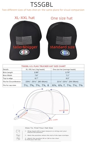 TSSGBL Various Gift Hats for Men - M L XL XXL Big Head Fit, Adjustable Mesh Trucker Ball Cap, Ideal Gifts - color: Cotton Black Girl Dad, size: XX-Large