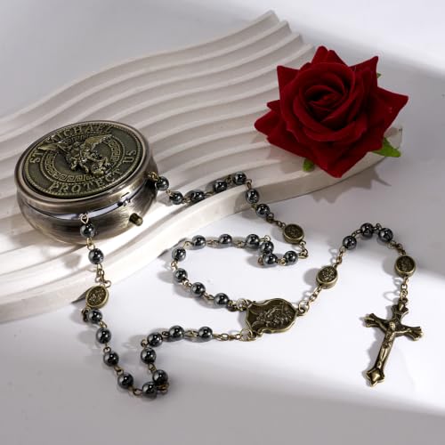 Saint Michael the Archangel Catholic Rosary Necklace - color: Saint Michael B