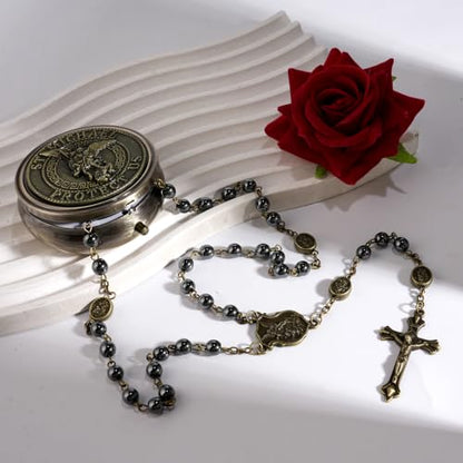 Saint Michael the Archangel Catholic Rosary Necklace - color: Saint Michael B