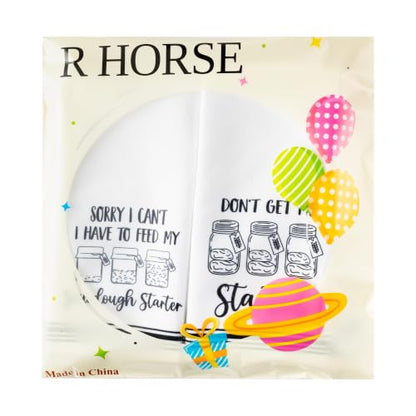 R HORSE 5 Pack Funny Sourdough Tea Bread Kitchen Dish Towels - color: Baking