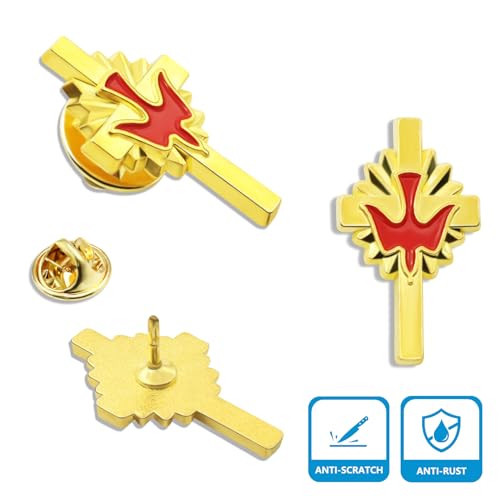 12/24/50/100Pack Gold Cross Lapel Pins Bulk Cross Dove Enamel Pin Set-Holy Spirit/Peace/Memorial/funeralGifts For Clothes Bags Hat - color: 100Pack