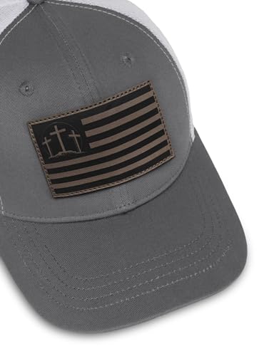 Christian Jesus Cross Hat - Faith Hats for Men Women - Religious Gifts for Thanksgiving Christmas - color: Faith Flag/Carbon
