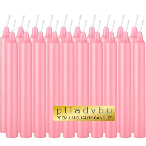 Pliadvbu Set of 20, 4 Inch Tall Unscented Rituals Candles for Altar Meditation Supplies RitualsTaper Candle (Pink, Set of 20) - color: Pink, size: Set of 20