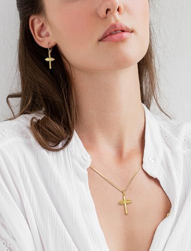 STARCHENIE Infinity Cross Necklace for Women Sterling Silver Polished Cross Pendant Crucifix Jewelry - color: Gold