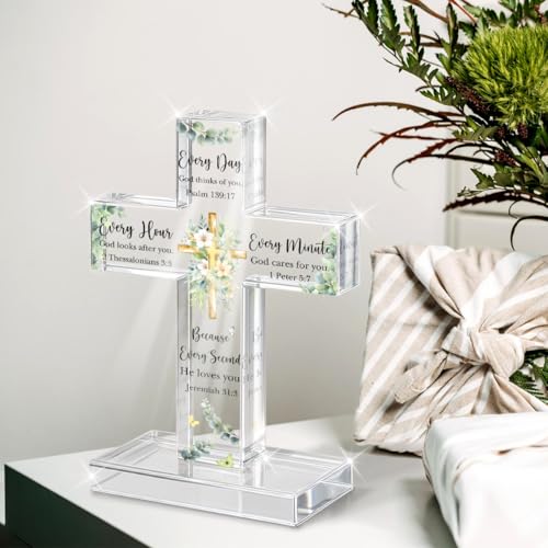 PVOPVO Standing Cross Christian Gifts, Acrylic Religious - color: Every