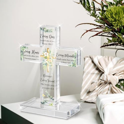 PVOPVO Standing Cross Christian Gifts, Acrylic Religious - color: Every