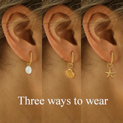 Small Gold Twisted Huggie Hoops Interchangeable Charm
