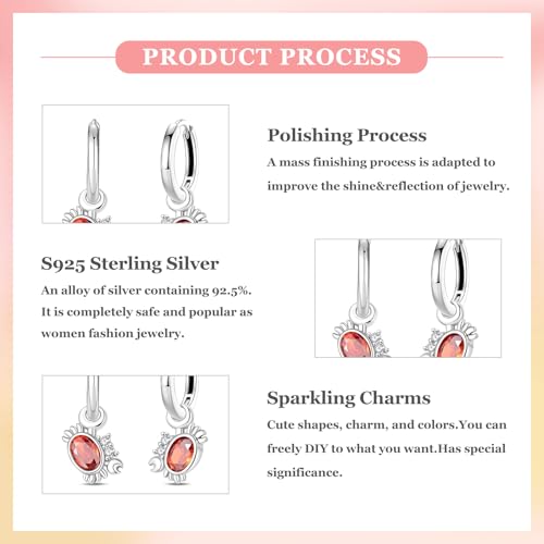 925 Sterling Silver Cute Animal Unique Huggie Hoop Earrings for Women - color: Cute Crab