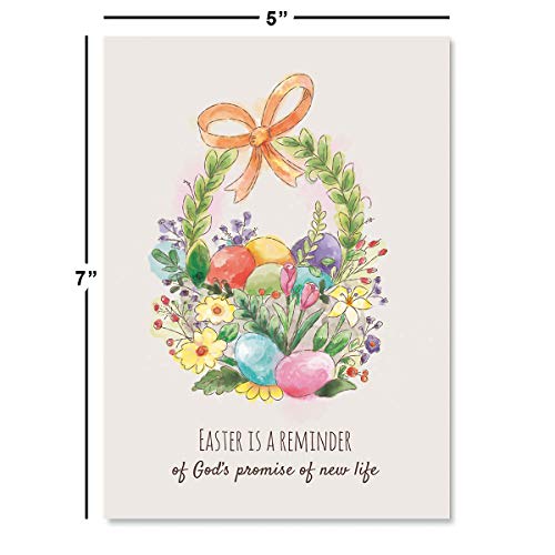 Current Easter Egg Basket Value Greeting Card Set - Value Pack of 8 Cards for Kids & Adults With White Envelopes, 1 Design Prints, Large 5" x 7" Greetings - color: Basket