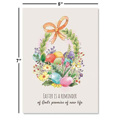 Current Easter Egg Basket Value Greeting Card Set - Value Pack of 8 Cards for Kids & Adults With White Envelopes, 1 Design Prints, Large 5" x 7" Greetings - color: Basket