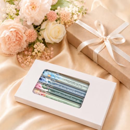 Inspirational Christian Gifts for Women, 6 Pack Floral Bible Verse Pens - color: blue05