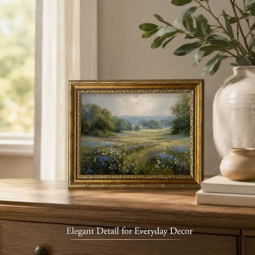 Framed Wildflower grassland Canvas Wall ArtFarmhouse Artwork 10x8 Inch - color: Framed Wildflower grassland 36, size: 10"L x 8"W