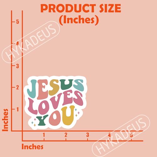 (3Pcs) Jesus Loves You Stickers - God Jesus Sticker Inspirational Christian Religious Faith Stickers, Waterproof Vinyl Decals for Water Bottle, Laptop, Journals, Scrapbook, Church Party, 3 x 2.5 Inch - color: Jesus Loves You