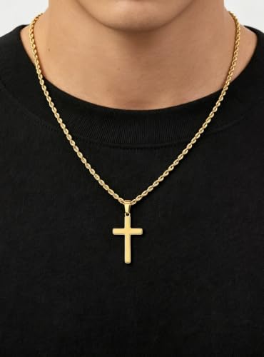 Birthday Gifts Cross Necklace for Boys 6-13 Years Old - color: Gold