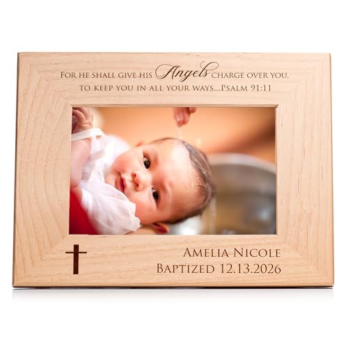 Lifetime Creations Baptism Picture Frame 4x6, Personalized Boy or Girl - color: Custom - Baptism, size: 4" x 6" Landscape