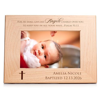Lifetime Creations Baptism Picture Frame 4x6, Personalized Boy or Girl - color: Custom - Baptism, size: 4" x 6" Landscape