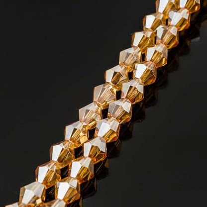 250pcs Czech 6mm (0.24 Inch) Faceted Bicone Crystal Glass Beads Spacer Bulk Golden Shadow - color: Golden Shadow, size: 6mm - 250pcs