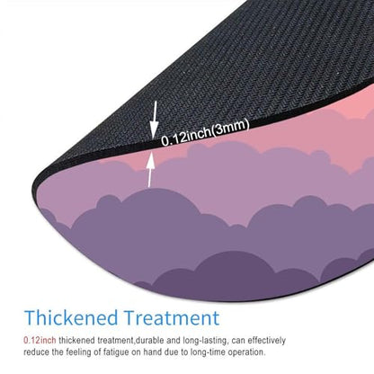 Round Mouse Pad,Cute Clouds Purple Mouse pad,Custom Small Mouse Pads with Designs,Portable Office Non-Slip Rubber Base Wireless Mouse Pad for Laptop 7.9×7.9×0.12 inches - color: Cute Clouds Purple