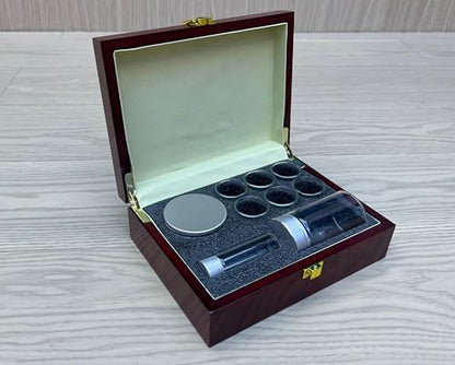 Portable Communion Service Set With Hard Case, 6 Communion Glasses Cups, Tin Bread Container, 100ml Juice Container, Anointing Oil Bottle, Great Catholic Gift for Ordination