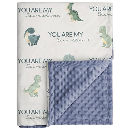 Fleece Baby Blankets for Girls & Boys, Infant Toddler Blanket - color: Blue Dinosaur
