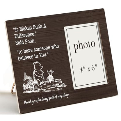 Pooh Bear Quote Teacher Picture Frame, Teacher Appreciation Gifts - color: Believe