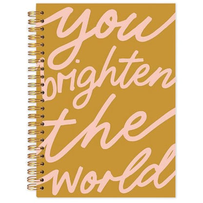 Inspirational Spiral Journal Notebook 5.5x8.3in, You Brighten the World,Positive Gifts for Women, Affirmation Journal for Women, Motivational Hardcover Notebook - color: Positive Affirmation