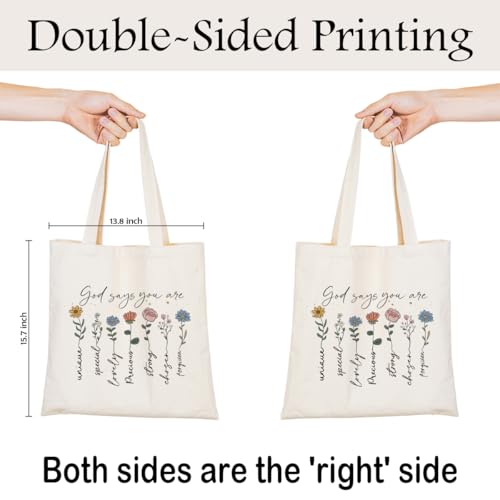 Christian Canvas Tote Bag for Women, Inspirational Faith Shoulder Bag - color: God 01