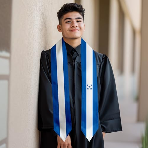 Graduation Satin Sash Scarf 72" Stole - color: Honduras Flag