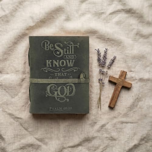 LEATHER VILLAGE Scripture Journal Be Still Verse, Teal 8x6. - color: Aqua, size: 8 inches X 6 inches