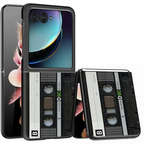 for Samsung Galaxy z flip 7 Case Old Cassette Tape Design,Slim Fit Lightweight Hybrid Hard PC PU Leather Folding Phone Cover for Z Flip 7 6.9" - color: Old Cassette Tape