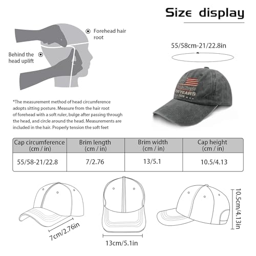 250th Anniversary 250 Years Freedoms Baseball Hat Running Embroidered Cap for - color: Pigment Black
