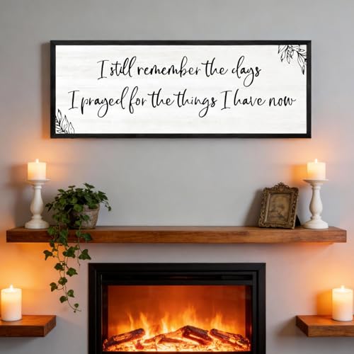 Foutcheou I Still Remember the Days I Prayed Sign Wall Art, 40"×15", Black - color: I Still Remember the Days Sign Black, size: 40"L x 15"W