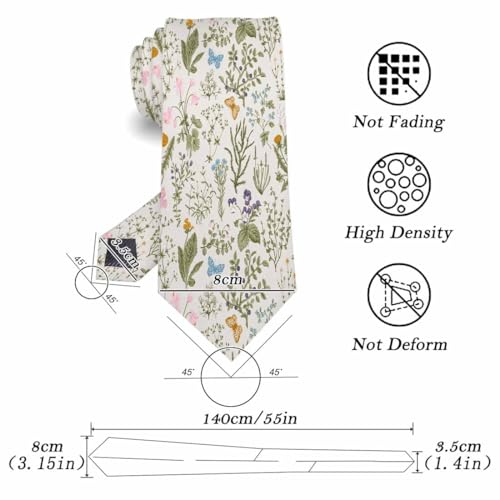 funny Ties for Men Business Novelty Men's Neckties for Festival Holiday Party Valentine's Day Wedding Christmas - color: Herbs Wild Floral