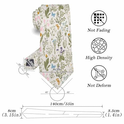 funny Ties for Men Business Novelty Men's Neckties for Festival Holiday Party Valentine's Day Wedding Christmas - color: Herbs Wild Floral