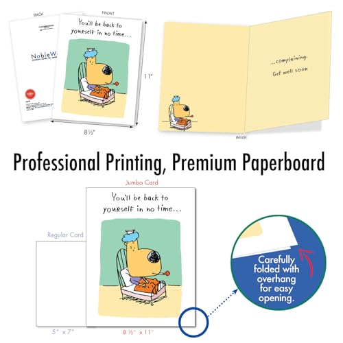 NobleWorks Jumbo Funny Get Well Card w/Envelope Old Self Cartoon J9657 - style: Old Self