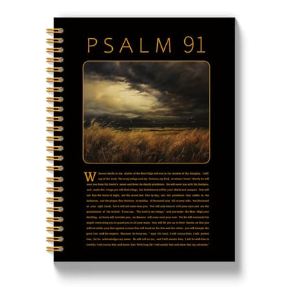 Psalm 91 Christian Journal for Women, Bible Notebooks for Note Taking, Inspirational Christian Gifts for Women, Religious Scripture Spiral Notebook 5.5x8.3 Inch - color: PSALM 91 03