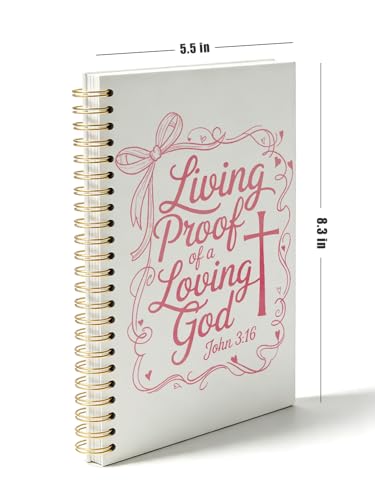 Christian Notebook for Women,Christian Gifts for Women Teen Girls Kids,Church Notes Journal，Bible Study Journal for Sermons,Faith Bible Verse Hardcover Spiral Notebook 5.5x8.3 Inch - color: JOHN 3:16 LIVING PROOF