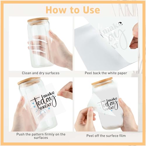 Inspirational Quotes UV DTF Cup Wraps, Transfer Stickers for Glass Tumblers - color: Motivational-110