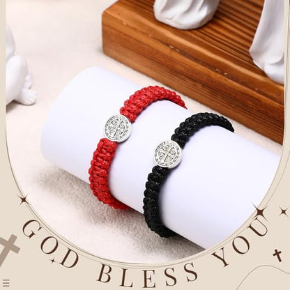 Fumete 2 Pcs Saint Benedict Medal - color: Black, Red