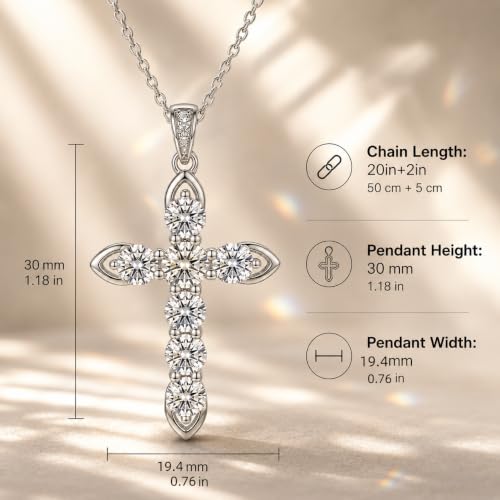 Cross Necklace 18k Gold Plated Christian Faith Jewelry Gift for Women - color: Cross-Silver