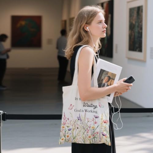 Christian Canvas Tote Bag,Christian Bags For Women. - color: White Christian Totebag-7