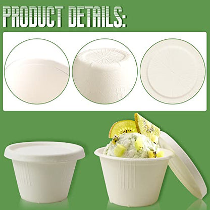 Vmiapxo 100-Pack 4 oz Disposable Paper Cups with Lids, White - color: White